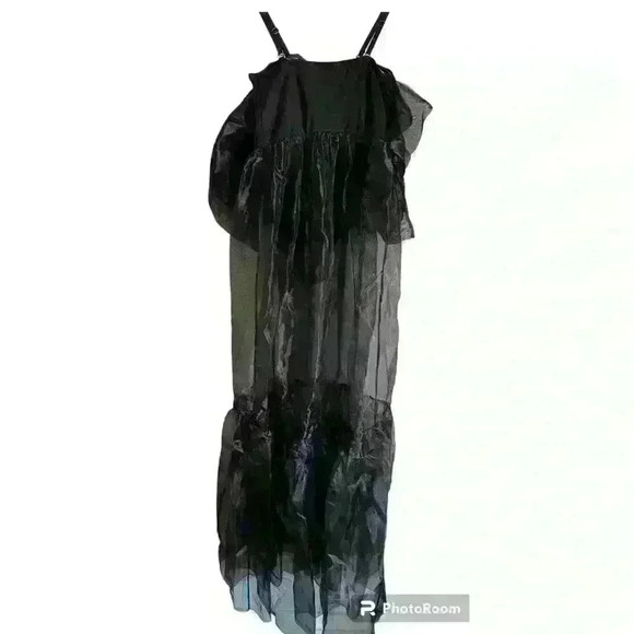 Free People Intimately Someone Say Bows Bodysuit Sheer Goth Coquette Dress  S - Picture 4 of 13